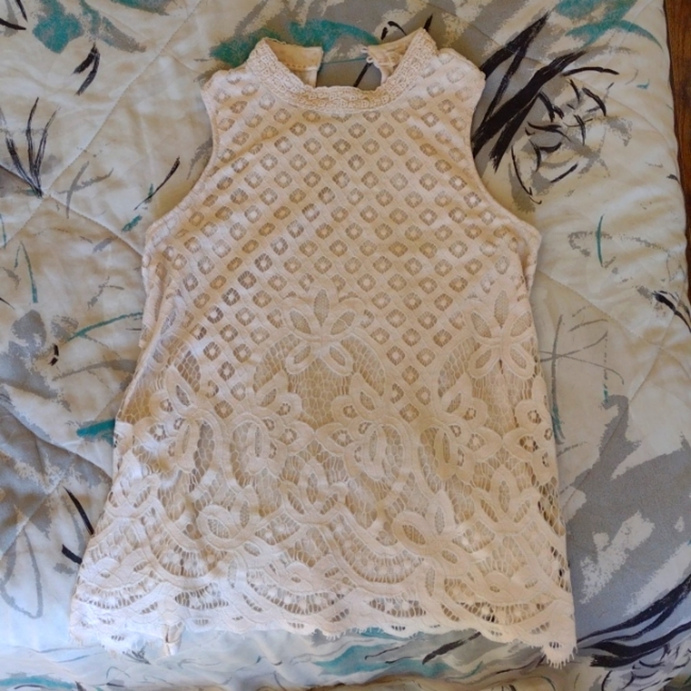 XL lacy Western blouse